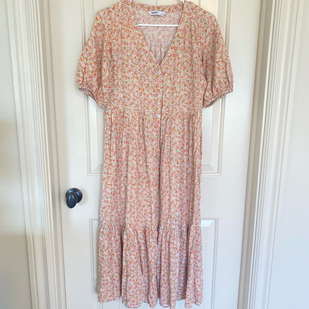 Floral V-Neck Midi Dress